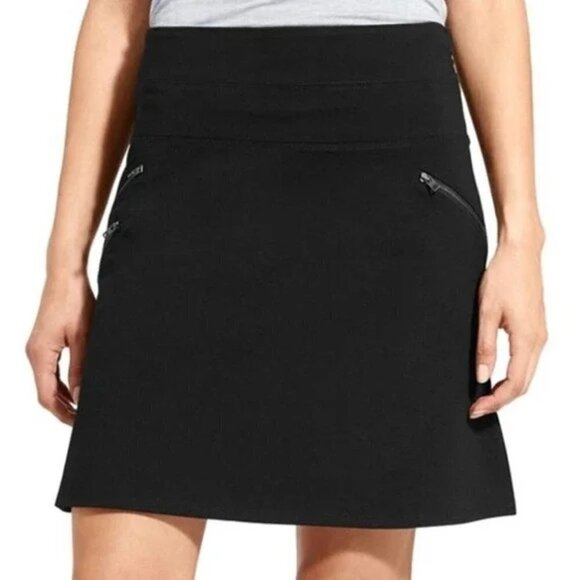 Athleta Ponte Moto Skirt Black Solid Rayon Blend Women's 8 - Picture 1 of 8